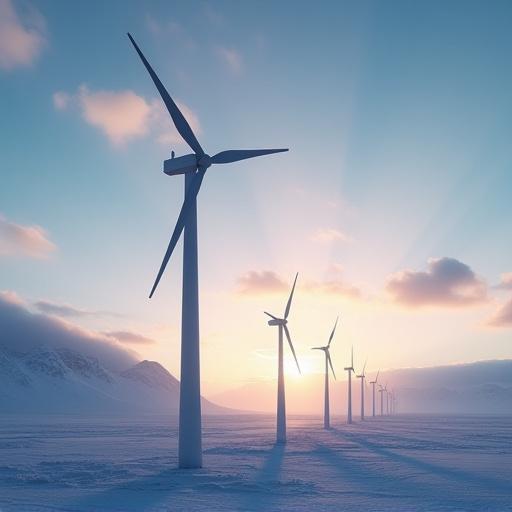 Vindkraftverk i ett vidsträckt landskap